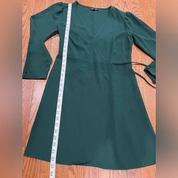 Topshop Dark Green Long Sleeve Dress - Picture 7 of 14